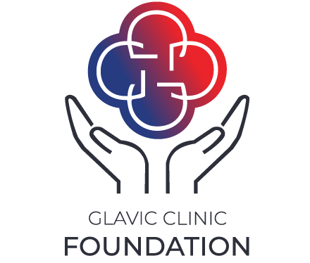 logotipo de la fundación clínica glavic negro